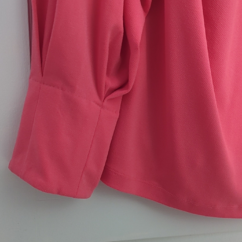 Banana Republic Sz L Vibrant Pink Long Sleeve Blouse - Picture 3 of 5